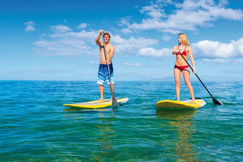 Desfrutando do paddle surf